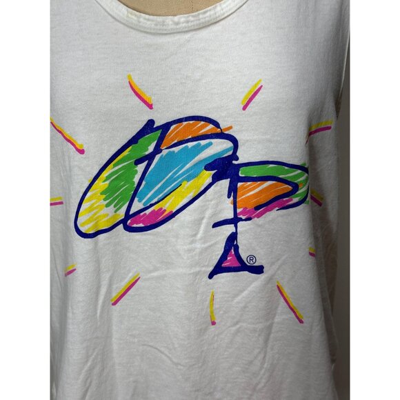1990s OP tank top with neon logo print One Size - Picture 5 of 6